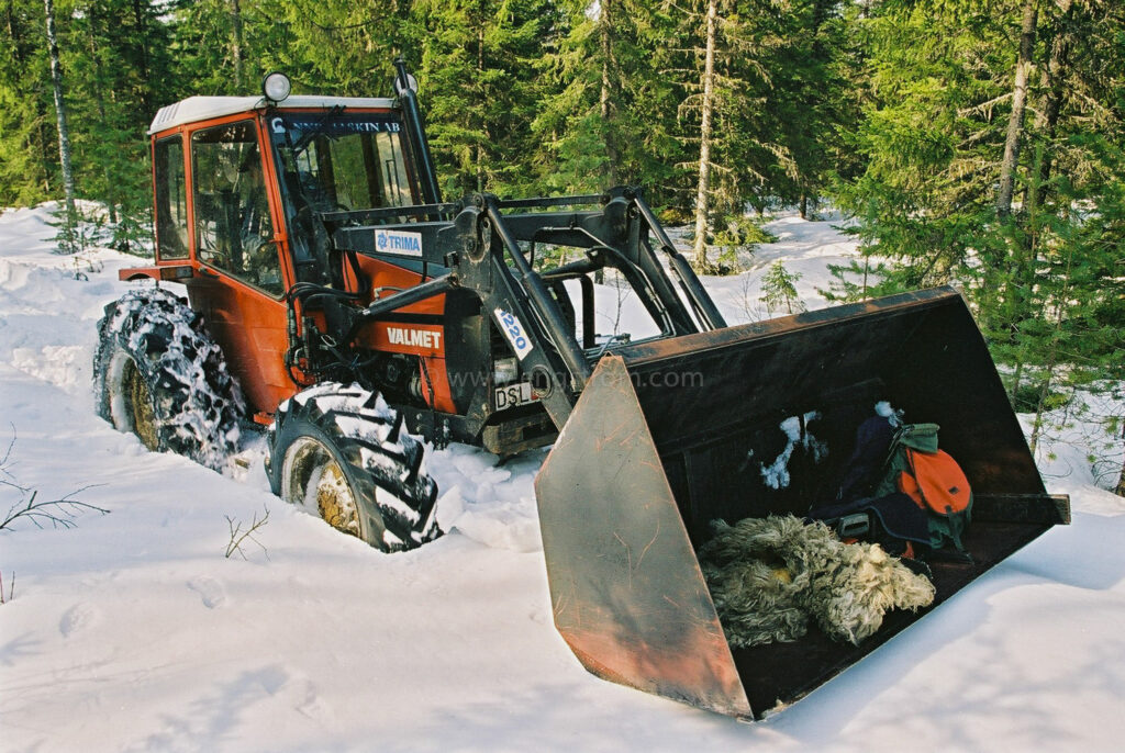 JE0200_26, På väg till skogen i djup snö. vår-vinter 2002, Jonas Engström