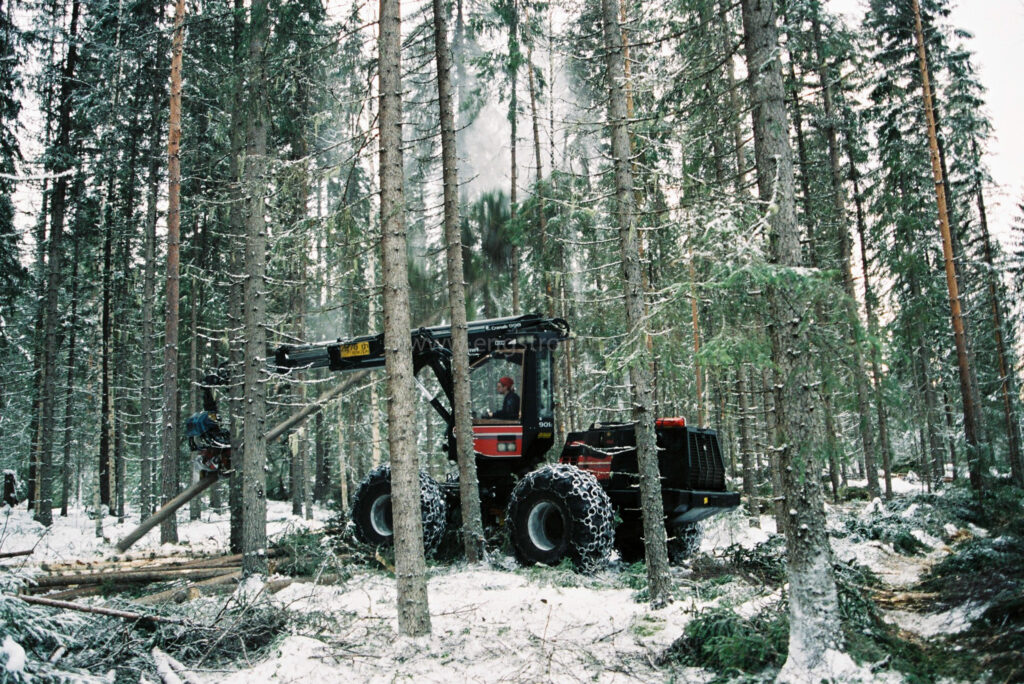 JE0400_030, Gallring med skördare Valmet 901, Jonas Engström